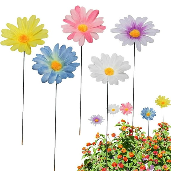 Product Sculptures & Statues Product Title Colourful Flower Stakes Decorative Garden Stakes | Metal Garden Stakes | Metal Flowers Garden Flower Stakes Decoration | Yard Outdoor Decoration For Garden