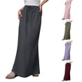 thumbnail image 1 of Product Skirt - Skirts for Women Summer Waist A Line Skirts Long Flowing Boho Style for Warm Weather and Everyday Wear, 1 of 8
