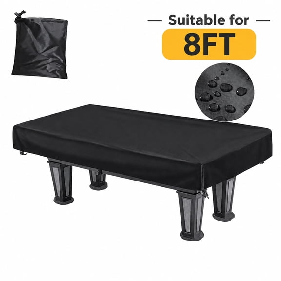 Product Title: ZHANGLU 8Ft Billiard Pool Table Cover with Drawstring Waterproof Heavy Duty Rectangle Table Cover 96.46in x 55.12in x 7.87in Black with Drawstring Storage Bag