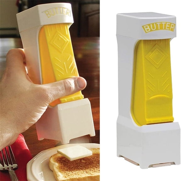 Product Vegetable Cutter 1 Butter Cutter for -Click Dispensing Slicing and Storage Ideal for Bread Cakes Cookies, 7.99×2.99×2.17in, White