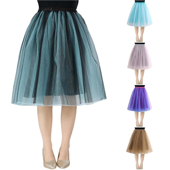 Product Women's High Waist Skirt Layered Flowy Party Skirt for Beach School Outing and Festive Occasions Crafted with Mesh and Layered Design