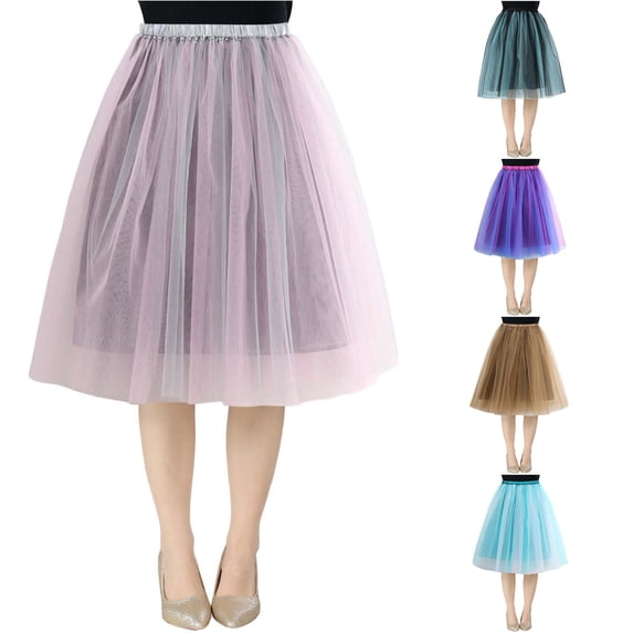 Product Women's High Waist Skirt Layered Flowy Party Skirt for Beach School Outing and Festive Occasions Crafted with Mesh and Layered Design
