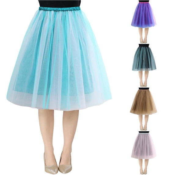 Product Women's High Waist Skirt Layered Flowy Party Skirt for Beach School Outing and Festive Occasions Crafted with Mesh and Layered Design