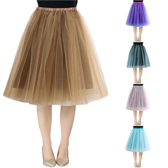 Product Women's High Waist Skirt Layered Flowy Party Skirt for Beach School Outing and Festive Occasions Crafted with Mesh and Layered Design