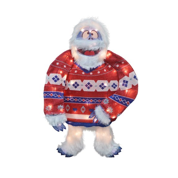 ProductWorks Rudolph Pre-Lit Christmas Yard Decoration, Bumble in Sweater, 32in