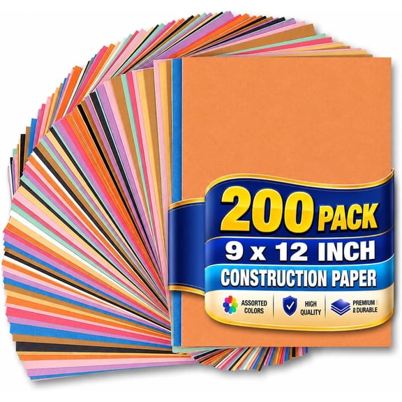 Product image 1InTheOffice Construction Paper 9x12, Assorted Colors, 200/Pack