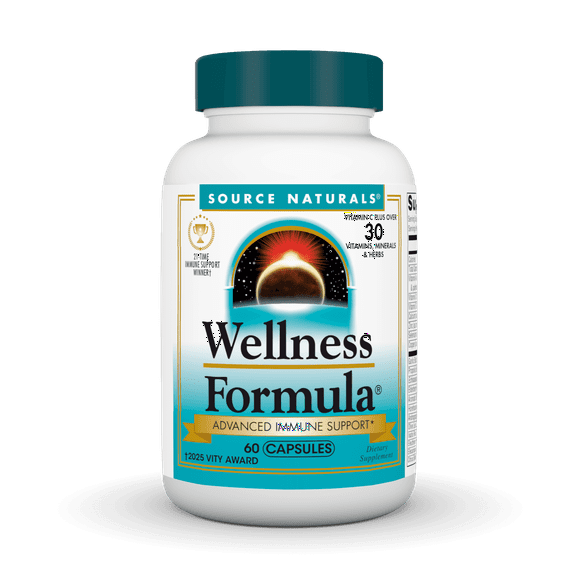 Source Naturals Wellness Formula Bio-Aligned Vitamins & Herbal Defense for Immune System Support - Dietary Supplement & Immunity Booster - 60 Capsules