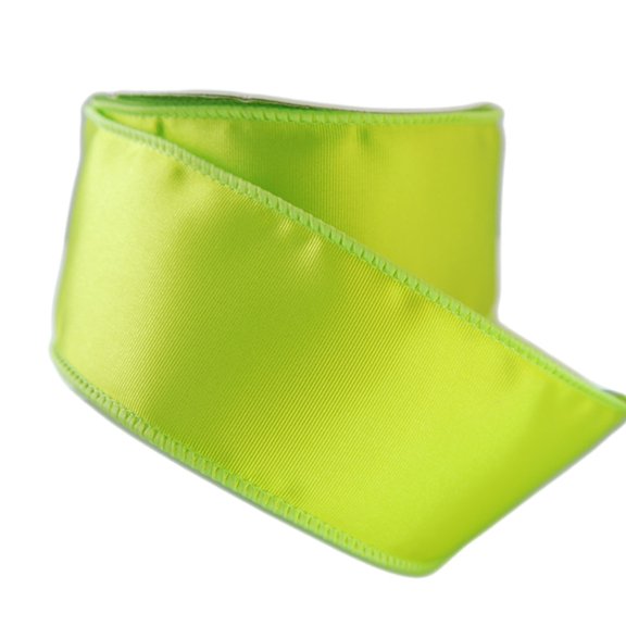 Product image Wired Trenna Solid Color Lime Green or Chartreuse Satin Ribbon 2 1/2" 10 Yards