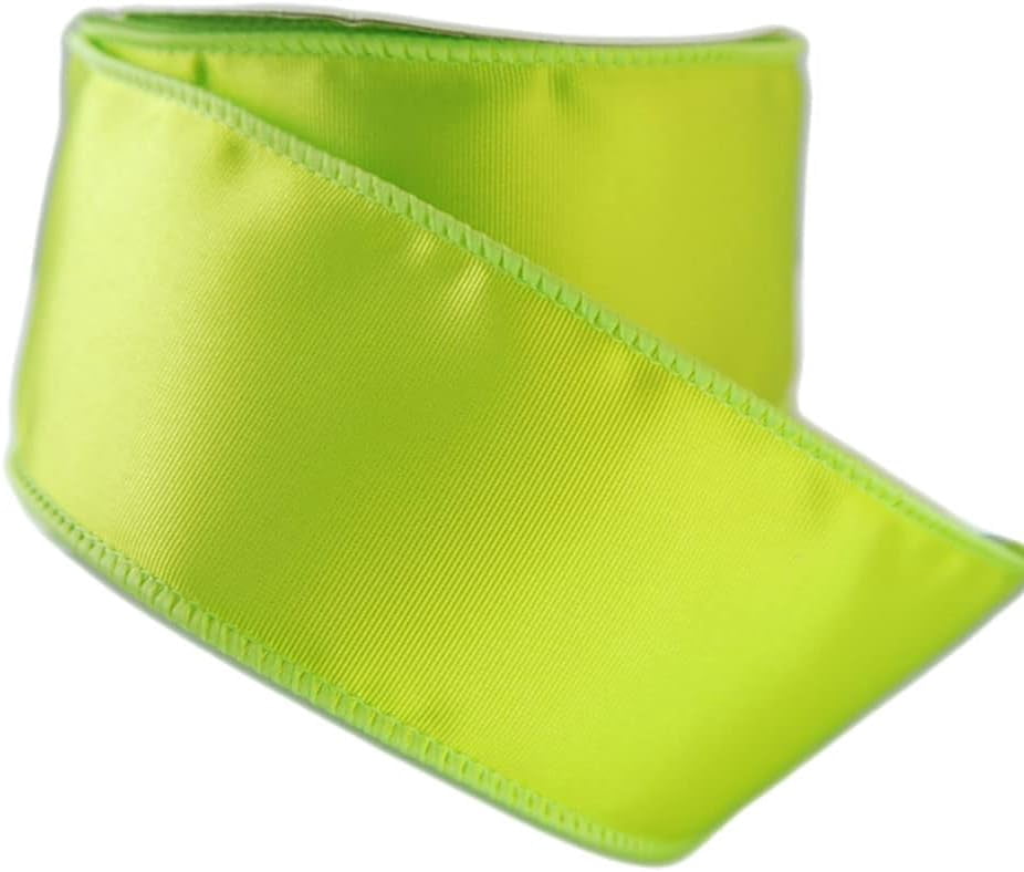 Product image Wired Trenna Solid Color Lime Green or Chartreuse Satin Ribbon 2 1/2" 25 Yards