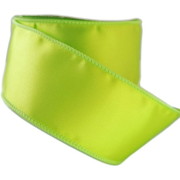 Product image Wired Trenna Solid Color Lime Green or Chartreuse Satin Ribbon 2 1/2" 25 Yards