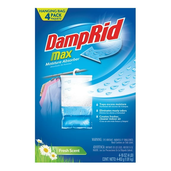 Product of DampRid Hanging Moisture Absorber, Fresh Scent, 4 pk. - Air Freshener & Deodorizer Refills [Bulk Savings]
