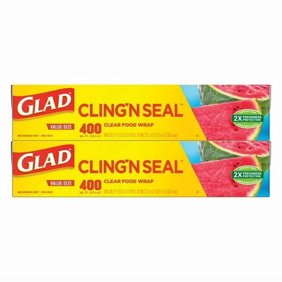 Product of Glad Cling Plastic Wrap, 2 Pk./400 Square Feet - Clear
