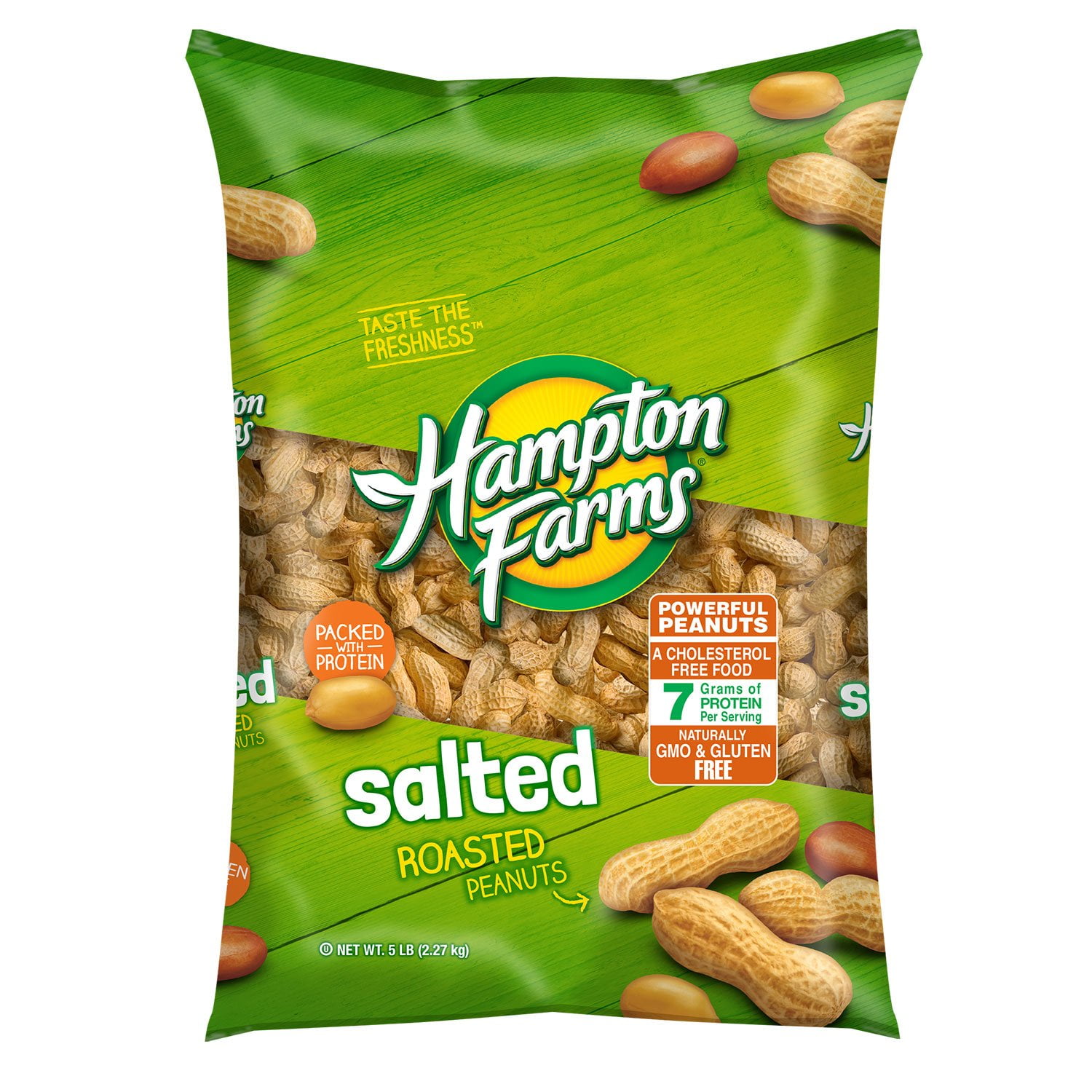 Product of Hampton Farms Salted Roasted In Shell Peanuts 5 lbs.