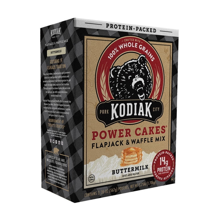 Kodiak Power Cakes Buttermilk Flapjack & Waffle Mix, 3 Pack, 20 oz
