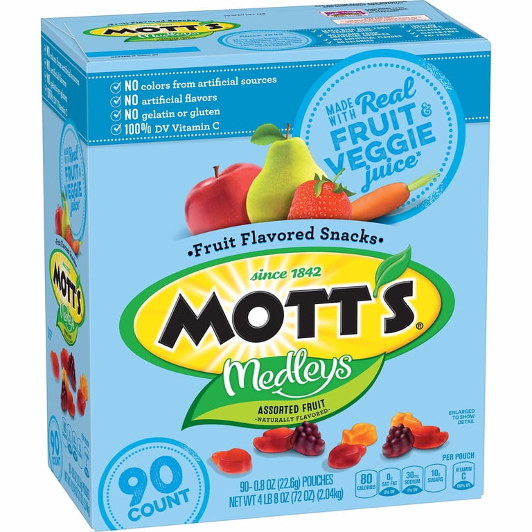 もーもーインメトリィ1.8Lセット Mott's Medley Assorted Fruit Snacks (0.8 oz., 90 ct.) - Walmart.com