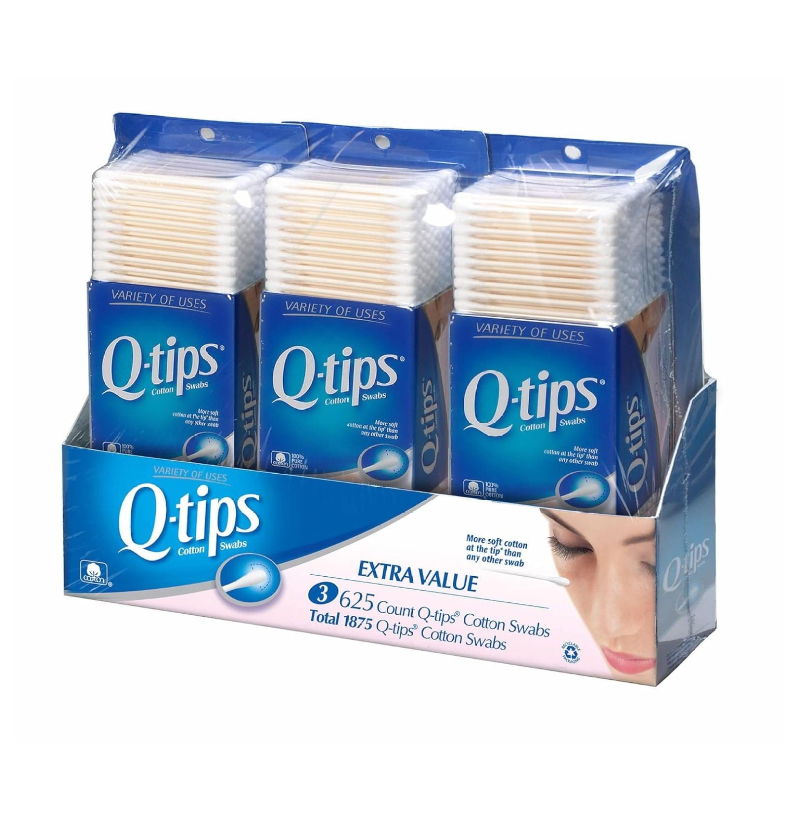 Product of Q-Tip Cotton Swabs, 3 pk./625 ct. - Beauty Tools & Accessories [Bulk Savings]
