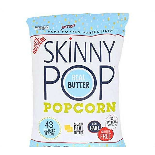 Product of Skinny Pop Popcorn Real Butter 12 oz Large Bags