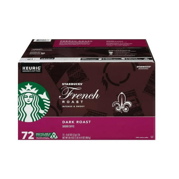 Product of Starbucks French Roast K Cup Dark Roast Coffee K Cup Pods 72 Ct.
