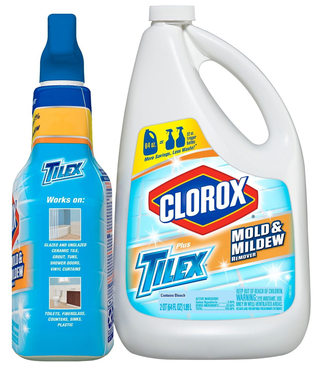 Tilex Label Tilex Mold & Mildew Remover, 32 oz. with 64 oz. Refill - Walmart.com