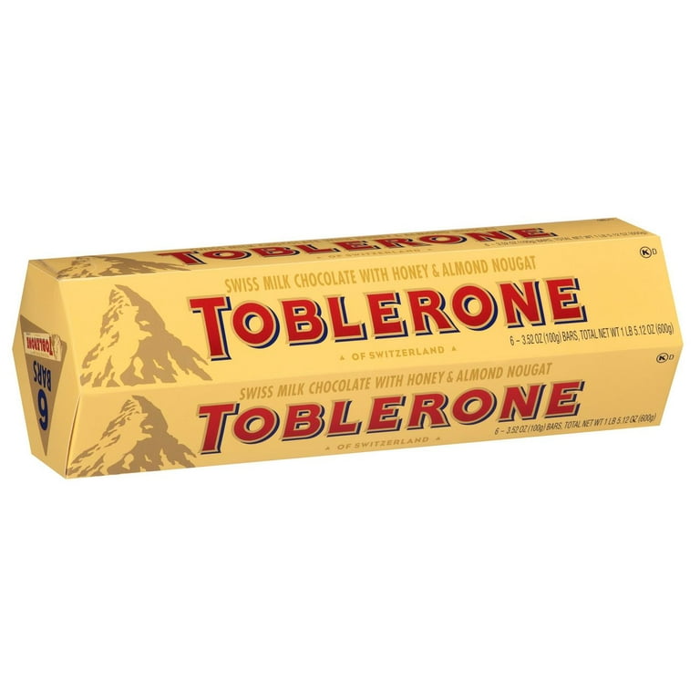 Toblerone Tiny Swiss Chocolate Candy Bars with Honey & Almond Nougat, –  Pete's Grocery & Gourmet
