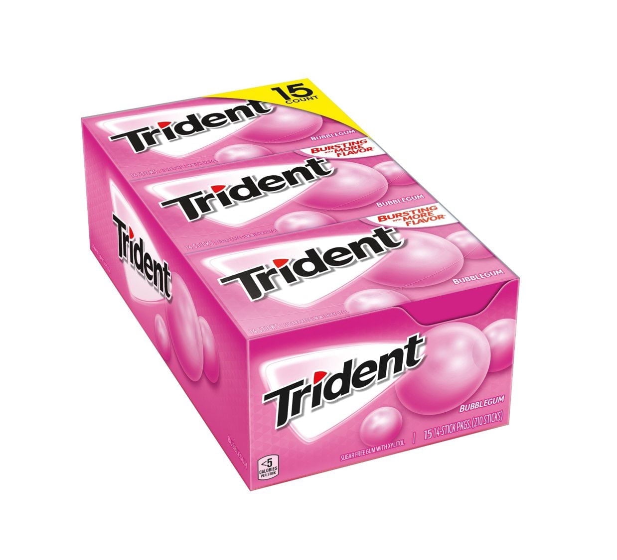 Product of Trident Bubblegum Sugar-Free Gum 15 Pk. 14 Ct.