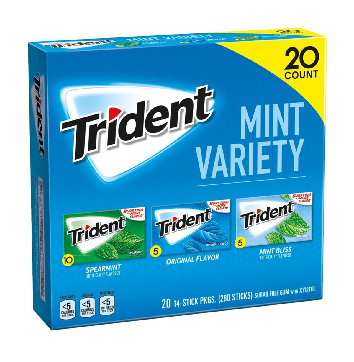 Product of Trident Mint Sugar-Free Gum Variety Pack 20 Pk. 14 Ct.