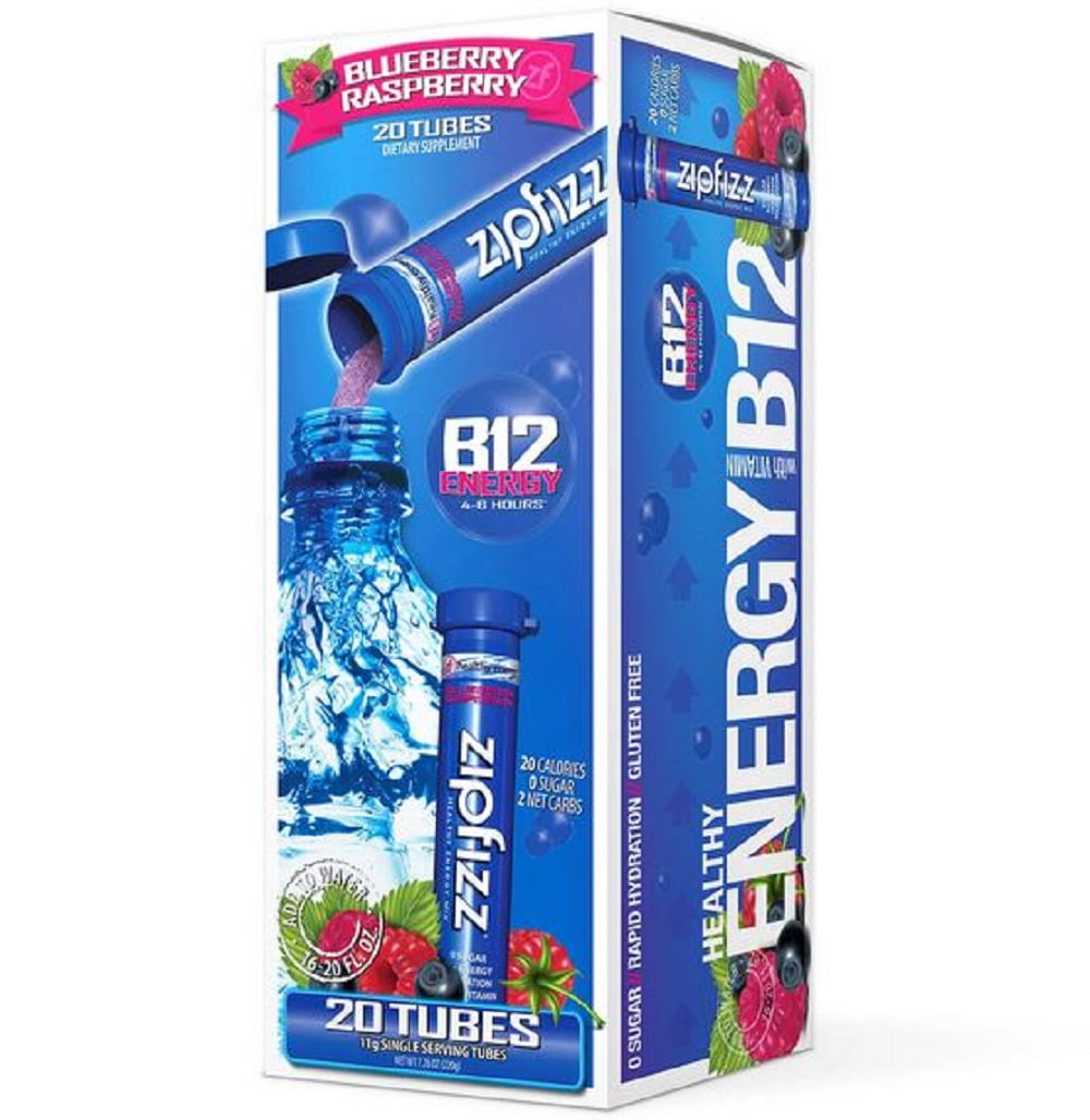 Product of Zipfizz Blue Raspberry Energy Drink Powder, 20 ct.