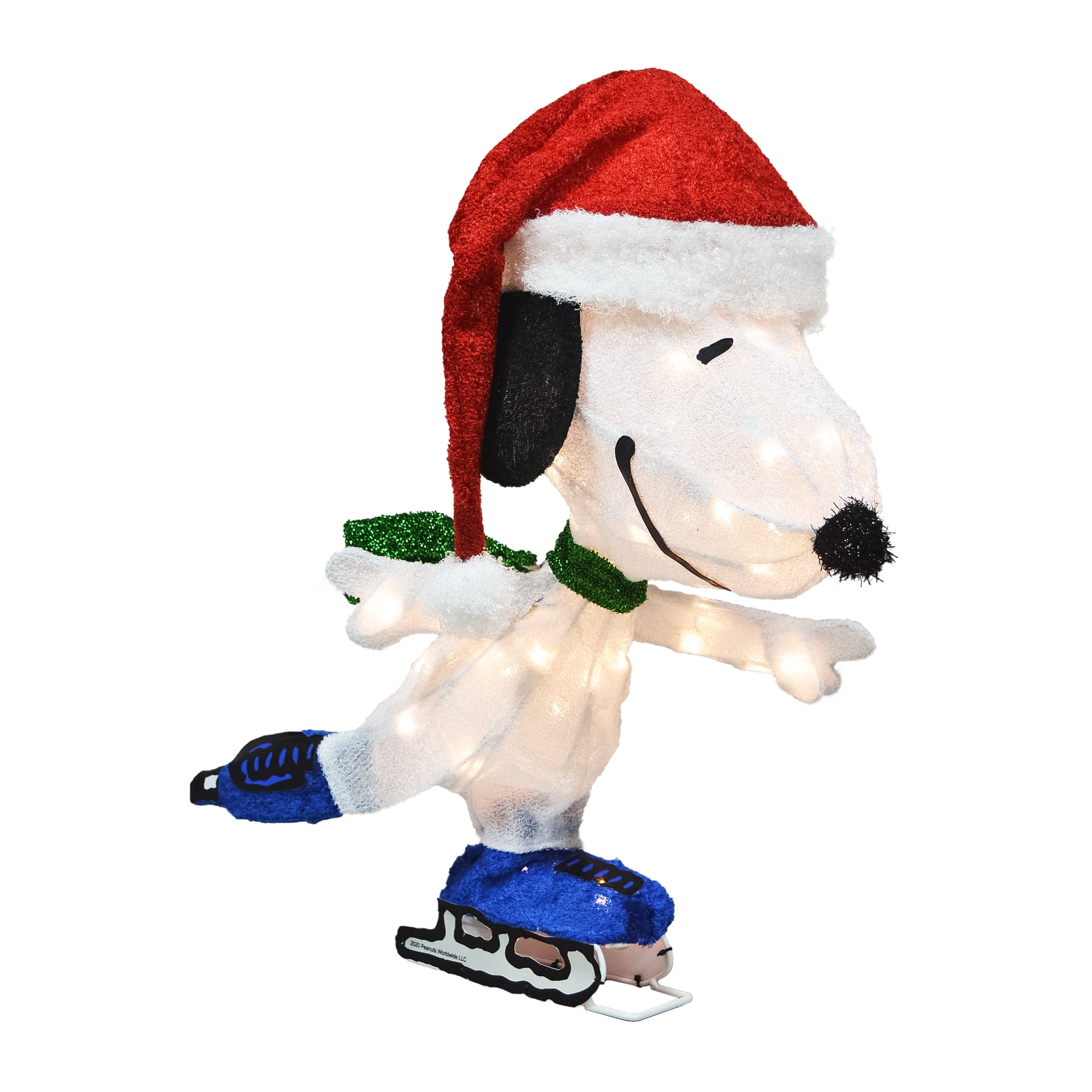 ProductWorks 24IN PEANUTS LED 3D PRELIT YARD DCOR SKATING SNOOPY, White
