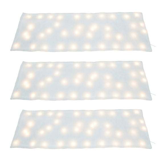 ProductWorks 3 Pack Pre-Lit Snow Cover Blanket Holiday Decor, 60" x 15"