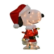 ProductWorks Peanuts Snoopy Santa Pre Lit Christmas Yard Decoration