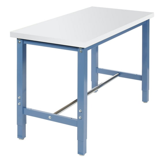 Production Workbench Return - Plastic Laminate Square Edge - Blue, 48"W x 24"D
