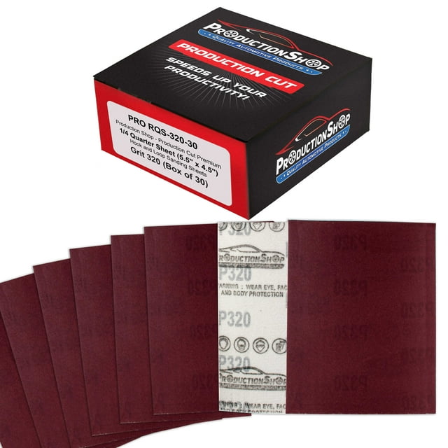 Premium Red 320 Grit 1/4 Sheet Size Red Sanding Sheets