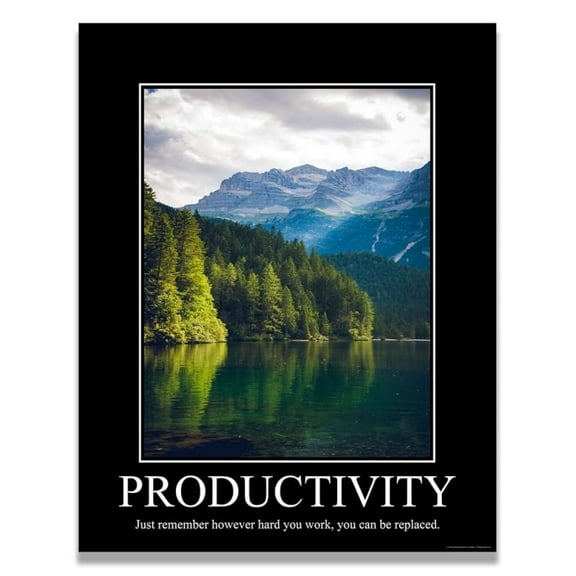 Productivity Demotivational Poster Ironic Snarky Funny Sarcastic Office Wall Decor Art Print