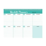 Productivity Organizer Weekly Planner with Tear-Out To Do List Daily Agenda Calendar Undated Daily Planner 52 Sheets 100gsm Paper 75x10 Inches for Craft and Stationery, 19 cm 25.4 cm, MintGreen