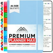 Productivity Store 2024 Planner 8.5 x 11 Pro Max - Undated 12 Month Calendar 2024 Planner - Monthly Planner, Weekly Planner & Daily Planner 2024-2025 - Light Blue - A4