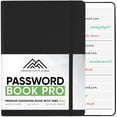 thumbnail image 1 of Productivity Store Password Book with Alphabetical Tabs, Personal Organizer with Black Cover, 1 of 6