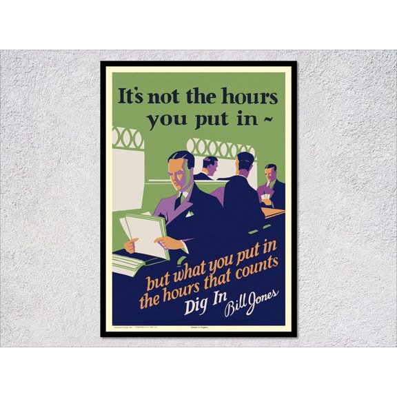 Productivity Teamwork Office Motivation Poster, Unframed Paper Poster 8x10in