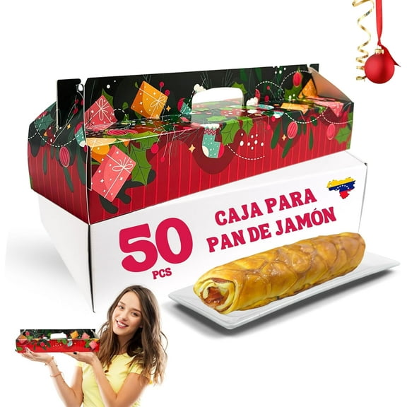 Productos Venezolanos Cajas para Pan de Jamn Venezolano Cajas de Pan de Jamon Venezuelan Food Empaque para Pan de Jamon Christmas Bread Boxes Cajas para Pan de Jamon de Navidad Pack 50