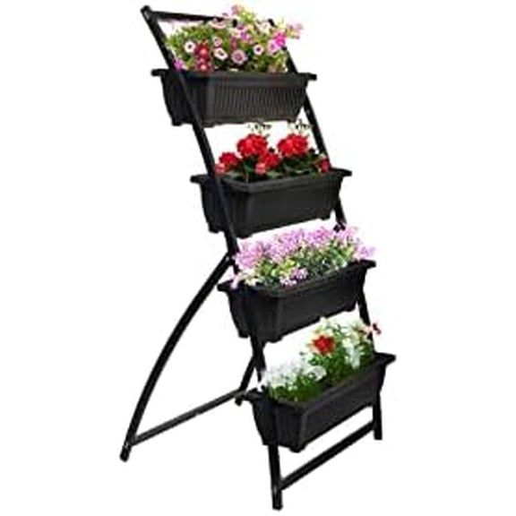 Products 26024 Avenue 4-Tier Portable Vertical Garden for Growing Edible Plants and Flowers, BPA-Free Space-Saving Modern Indoor/Outdoor Plant Tower, Mocha Brown$$Garden & Patio