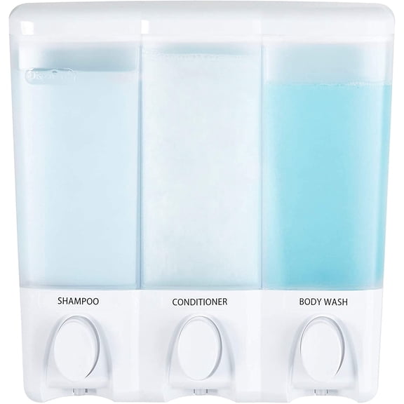 Products 72350 Clear Choice 3-Chamber Shower Dispenser, White