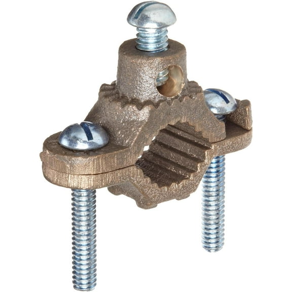 Products 91660 Ground Pipe Clamp, with Adaptor Serrations, 2-10 Wire Range, 1/2" - 1" Water Pipe Range