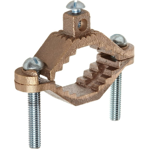 Products 91662 Ground Pipe Clamp, With Adaptor Serrations, 2-10 Wire Range, 1-1/4" - 2" Water Pipe Range