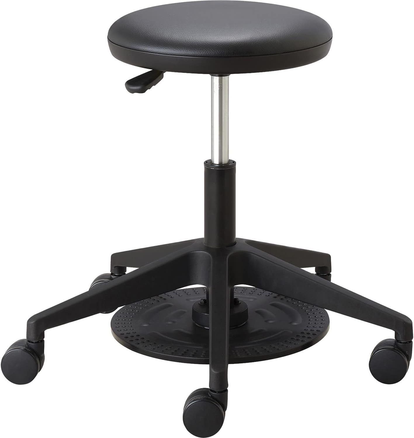 Products Adjustable Mobile Foot Pedal Lab Stool, 5 Star Base Wheels For