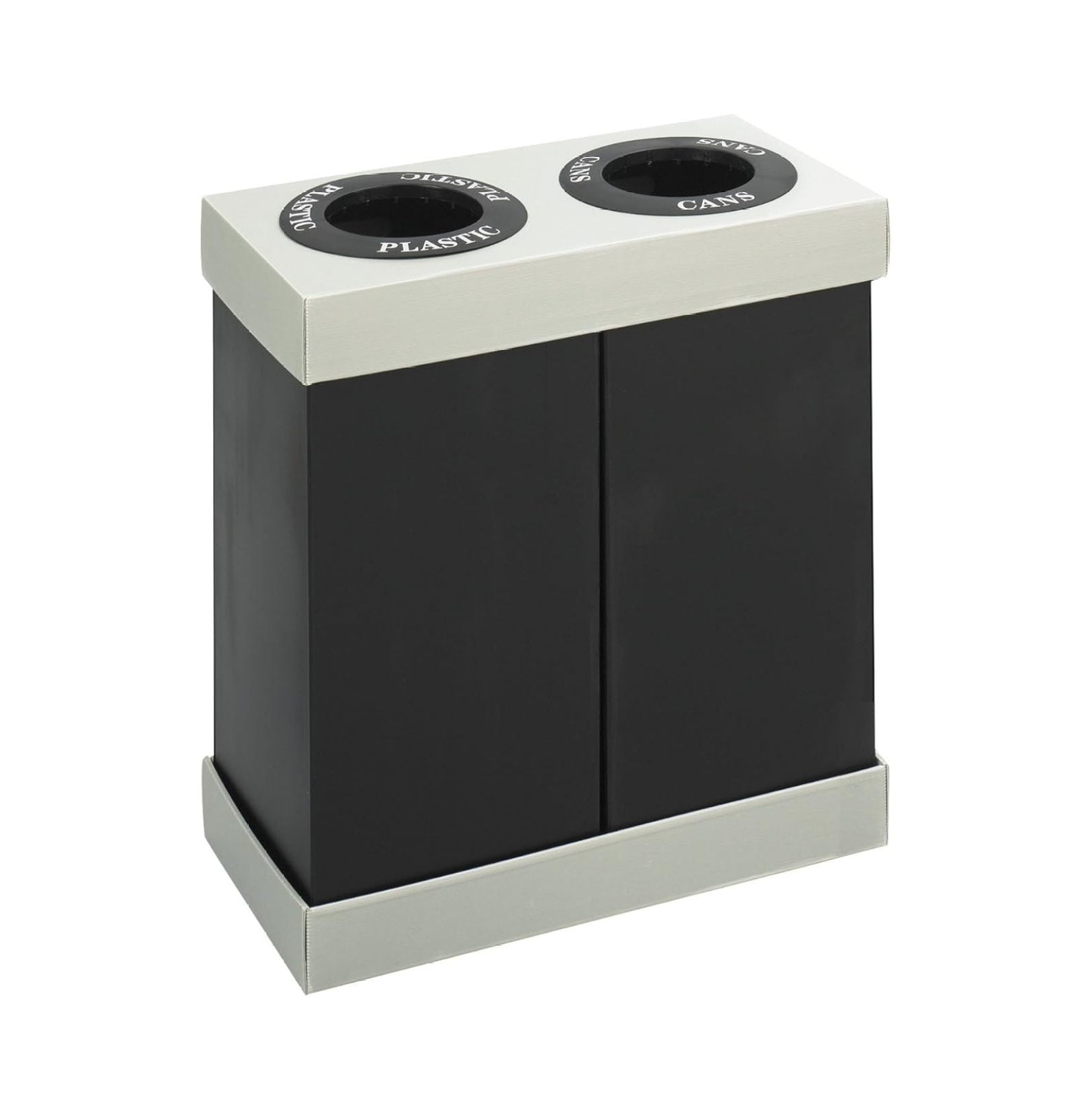 Black 28 Gallon Plastic Recycling and Trash Bin