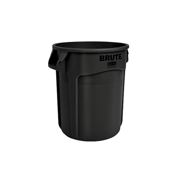 Products BRUTE Heavy-Duty Round Trash Can with Venting Channels, 20-Gallon, Black, Waste Container for Landscapers/Construction Sites/Restaurants/Offices/Warehouses/Home/Driveway