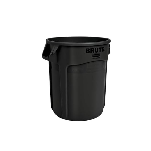 Products BRUTE Heavy-Duty Round Trash Can with Venting Channels, 20-Gallon, Black, Waste Container for Landscapers/Construction Sites/Restaurants/Offices/Warehouses/Home/Driveway