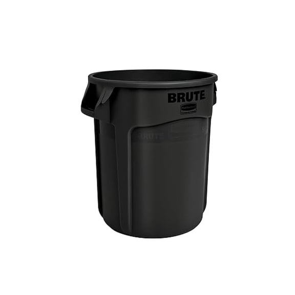 Products BRUTE Heavy-Duty Round Trash Can with Venting Channels, 20-Gallon, Black, Waste Container for Landscapers/Construction Sites/Restaurants/Offices/Warehouses/Home/Driveway