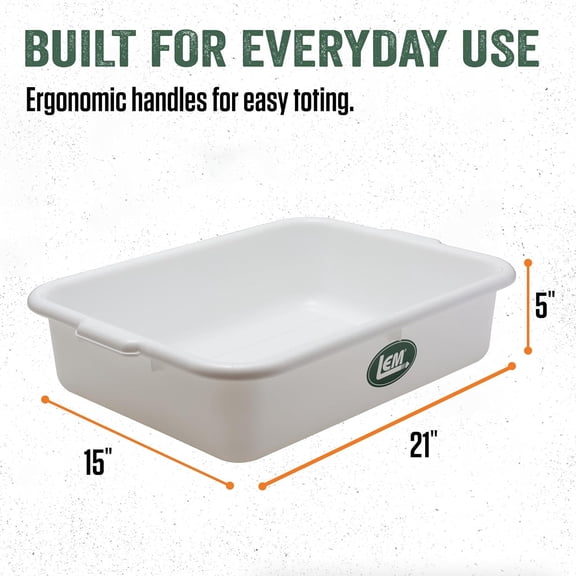 Products Economy Meat Lug, Large Plastic Storage Containers for Meal Prep, High-Density Polyethylene (HDPE), White, 6-Pack