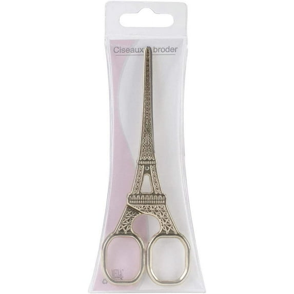 Products From Abroad M124-002 Designer Embroidery Scissor, 5-1/2-Inch, Eiffel Tower Gold