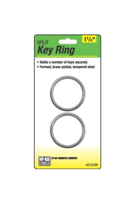 Products KC107BR 2 Pack, 1. 25 inch Brass Split Key Ring - Pack Of 5